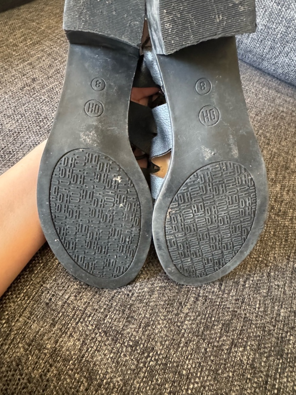 Denver Hayes Black Lace-Up Block Heel Sandals - Picture 4 of 4